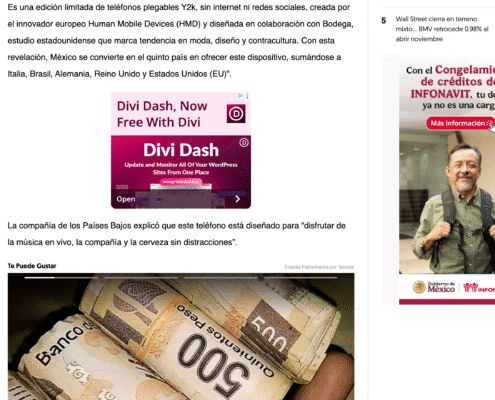 Nota de El Financiero sobre la campaña The Boring Phone de Heinken