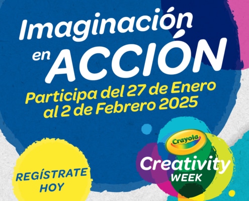 cartel de registro para la Creativity Week de Crayola