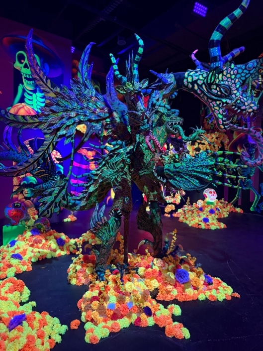alebrijes en la experiencia inmersiva Odisea México