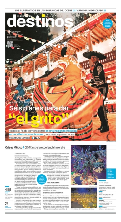 Nota del Universal sobre la experiencia inmersiva Odisea México