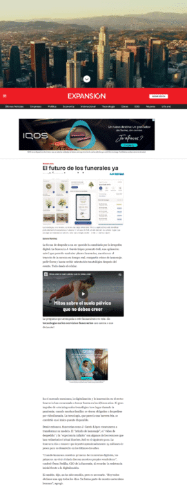 Nota de Expansión sobre SoFi, la app funeraria de J. García López