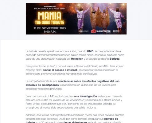 Nota de El Norte sobre la campaña The Boring Phone de Heinken