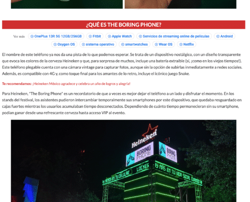 Nota sobre la campaña The Boring Phone de Heinken