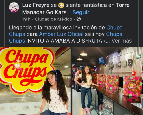chupa chups post de facebook de influencer