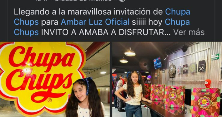 chupa chups post de facebook de influencer